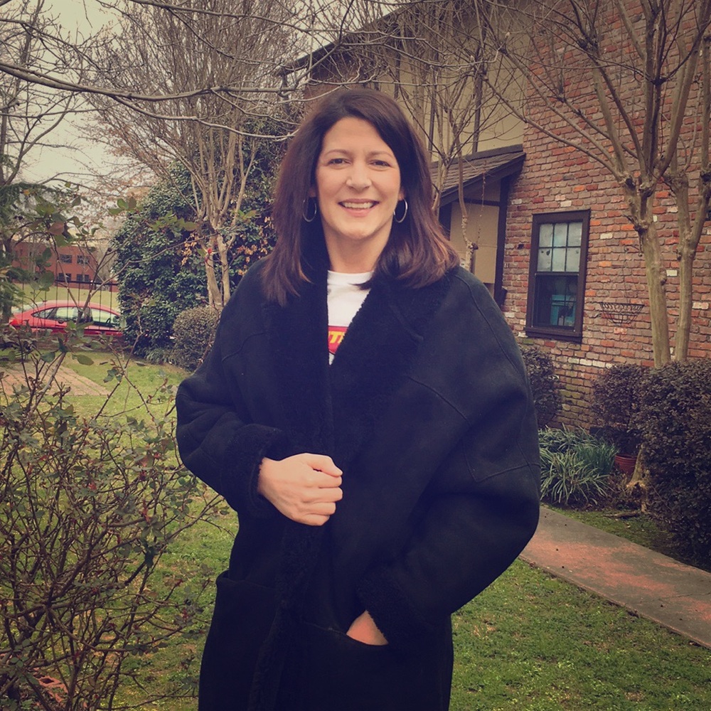 Calvin Klein Suede Shearling Coat Vintage M Black